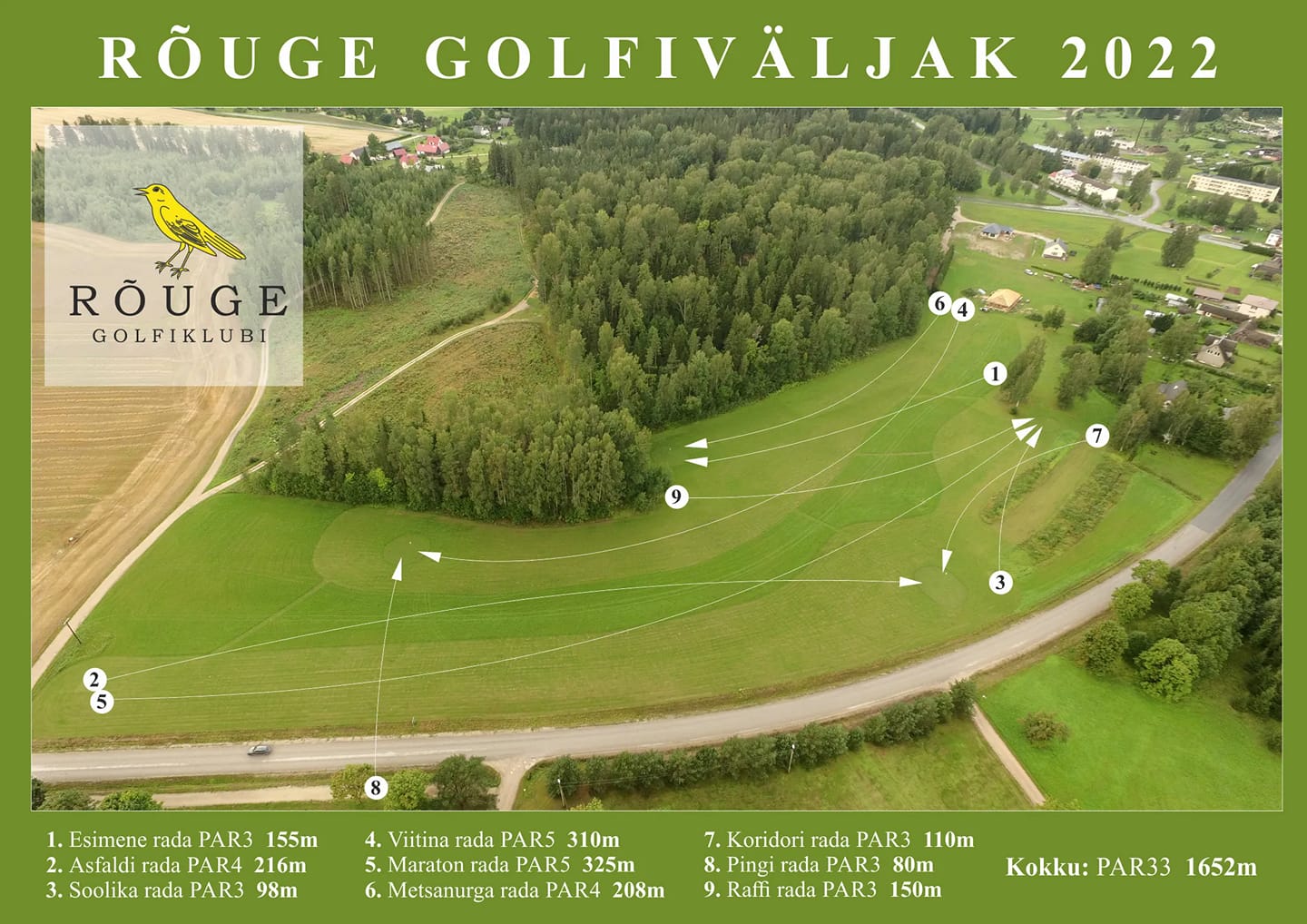 Rõuge golfiväljaku skeem